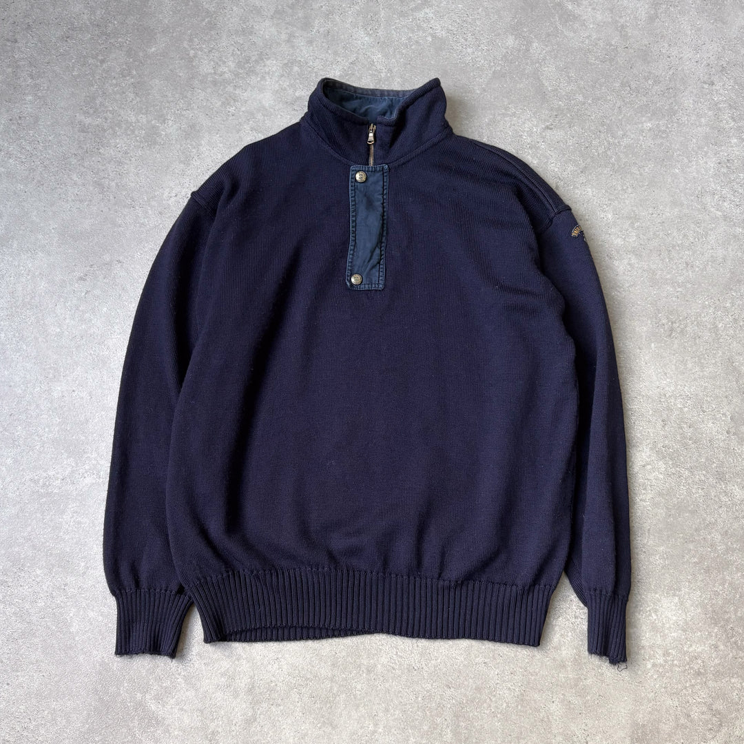 Paul & Shark Quarter Zip Jumper Navy Blue Men's L