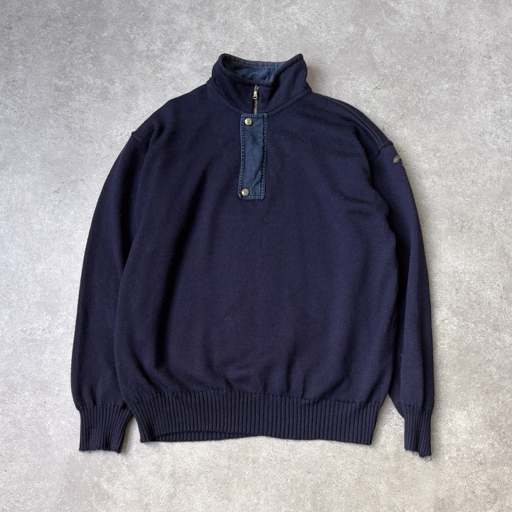 Paul & Shark Quarter Zip Jumper Navy Blue Men's L