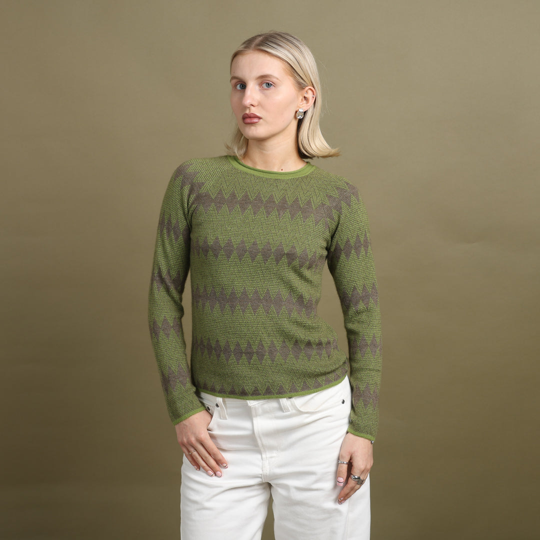 Giorgio Armani Knit Jumper Green & Purple Women's UK 8