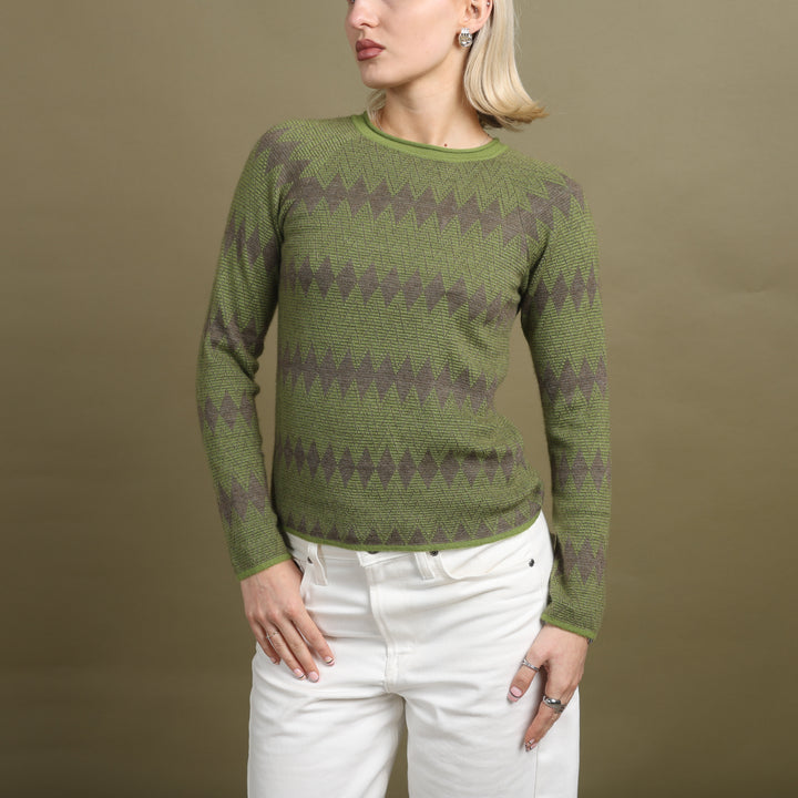 Giorgio Armani Knit Jumper Green & Purple Women's UK 8