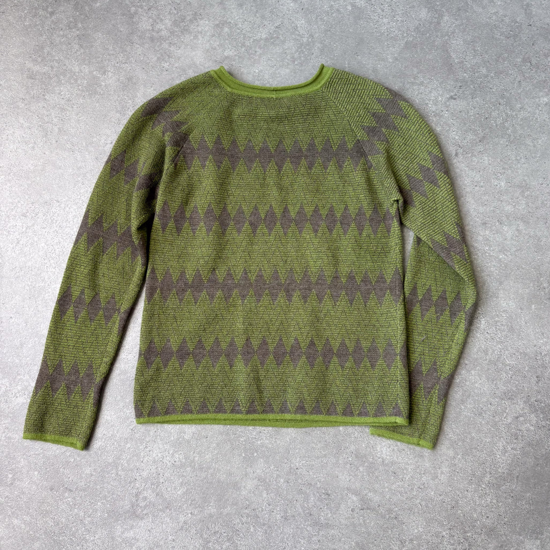 Giorgio Armani Knit Jumper Green & Purple Women's UK 8