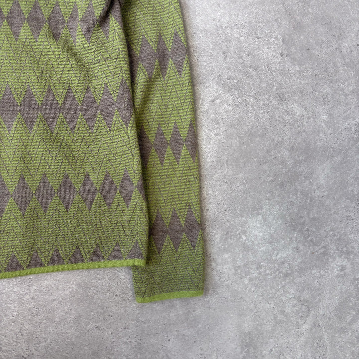 Giorgio Armani Knit Jumper Green & Purple Women's UK 8