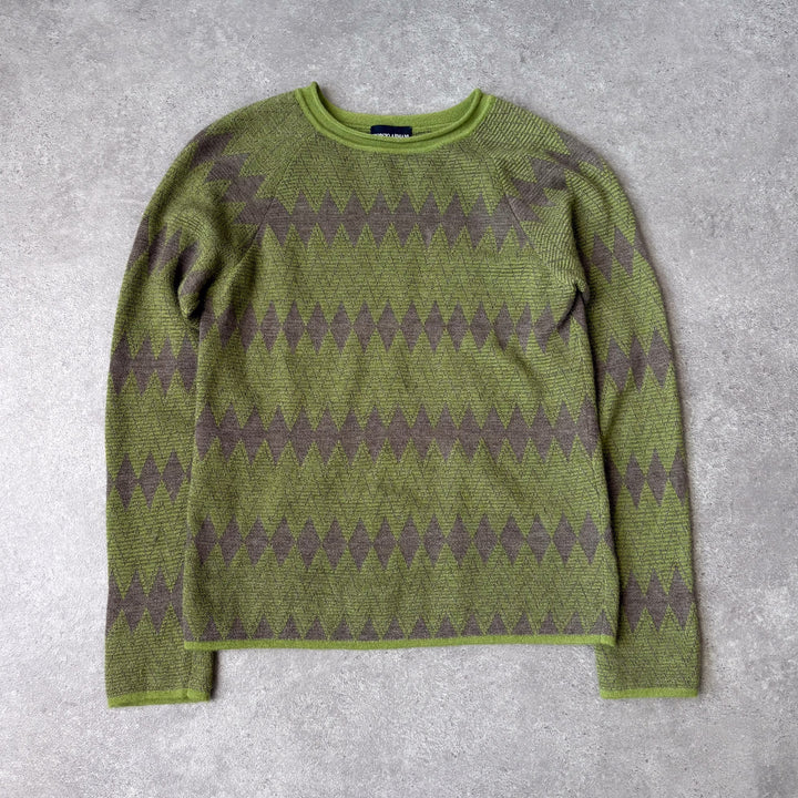 Giorgio Armani Knit Jumper Green & Purple Women's UK 8