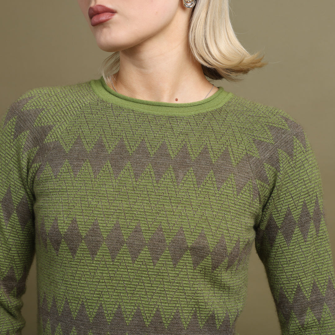 Giorgio Armani Knit Jumper Green & Purple Women's UK 8