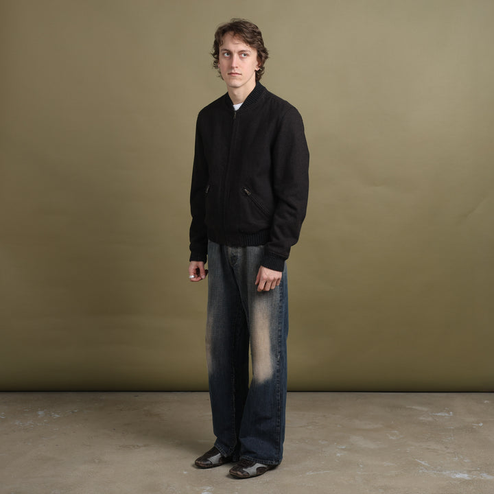 Dolce & Gabbana Collarless Bomber Jacket Brown Men's M