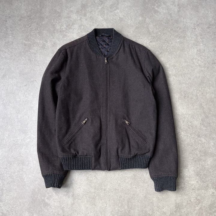 Dolce & Gabbana Collarless Bomber Jacket Brown Men's M