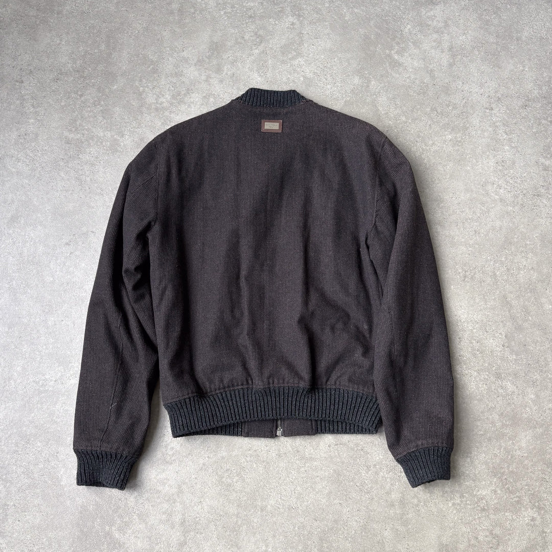 Dolce & Gabbana Collarless Bomber Jacket Brown Men's M