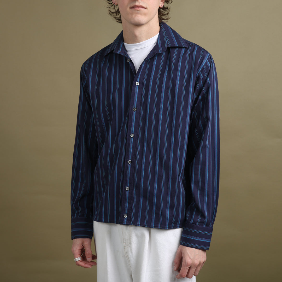 Yves Saint Laurent Dress Shirt Navy Blue Men's M