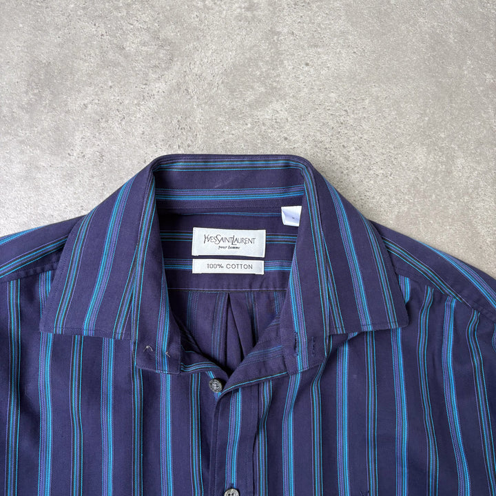 Yves Saint Laurent Dress Shirt Navy Blue Men's M