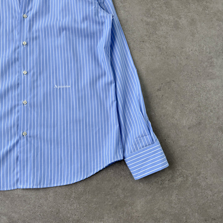 Aquascutum Dress Shirt Light Blue & White Men's L