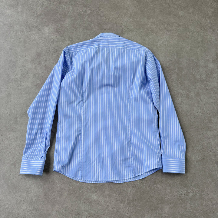 Aquascutum Dress Shirt Light Blue & White Men's L