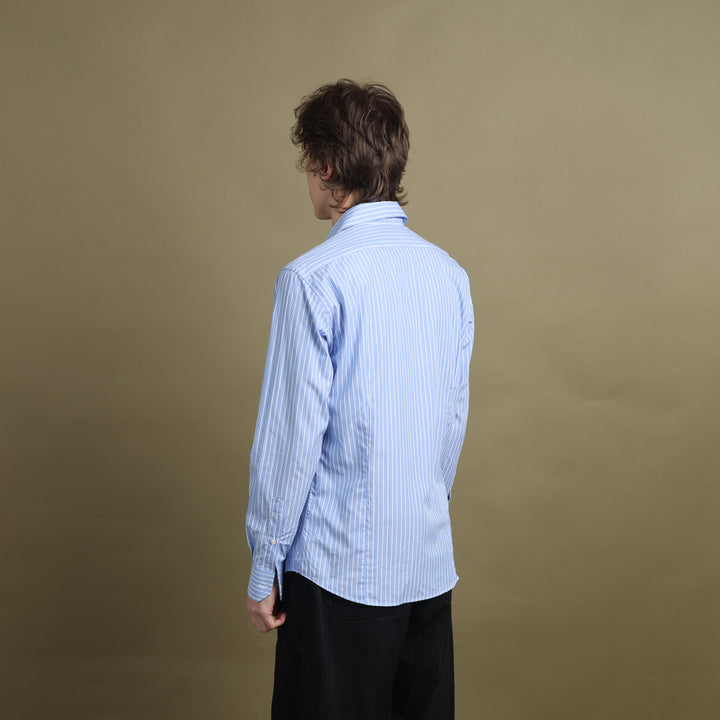 Aquascutum Dress Shirt Light Blue & White Men's L