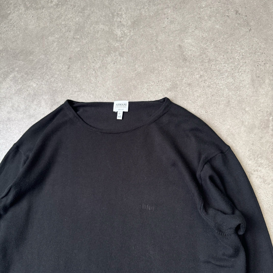 Armani Collezioni Knit Jumper Black Men's M