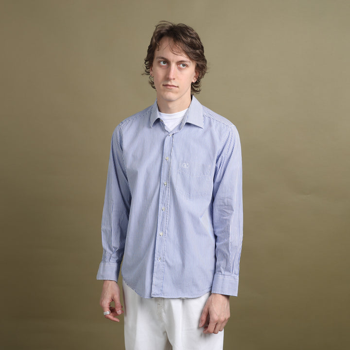 Valentino Dress Shirt Blue & White Men's M