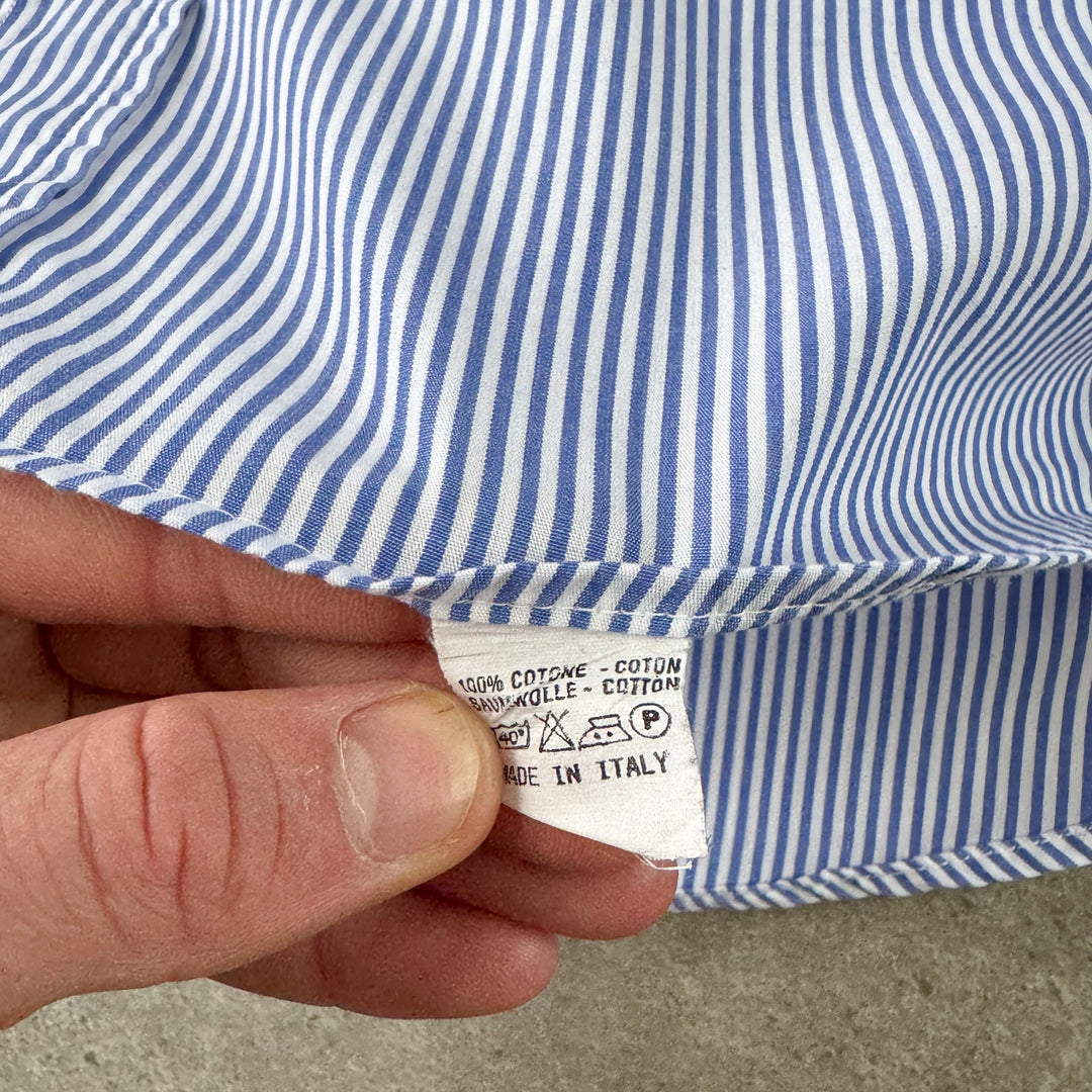 Valentino Dress Shirt Blue & White Men's M