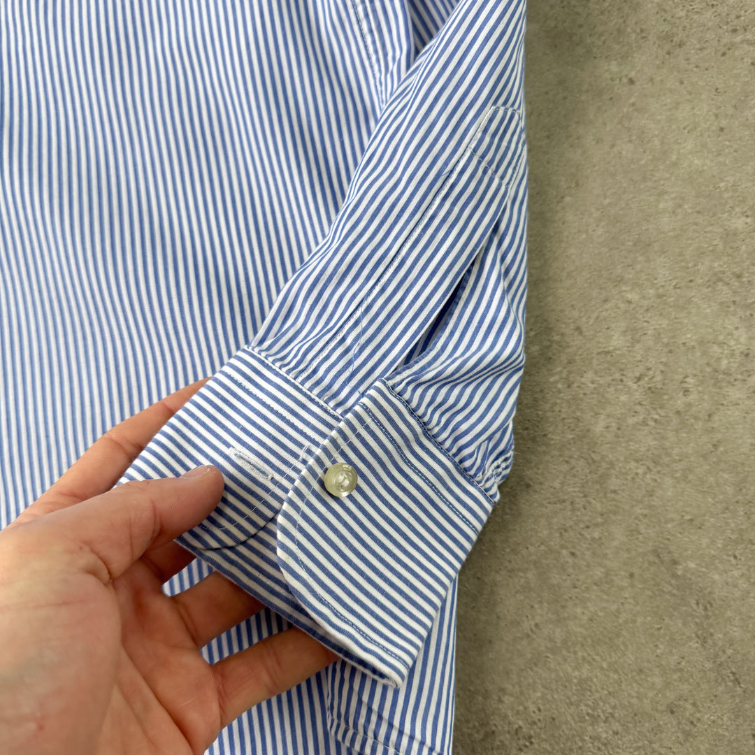 Valentino Dress Shirt Blue & White Men's M