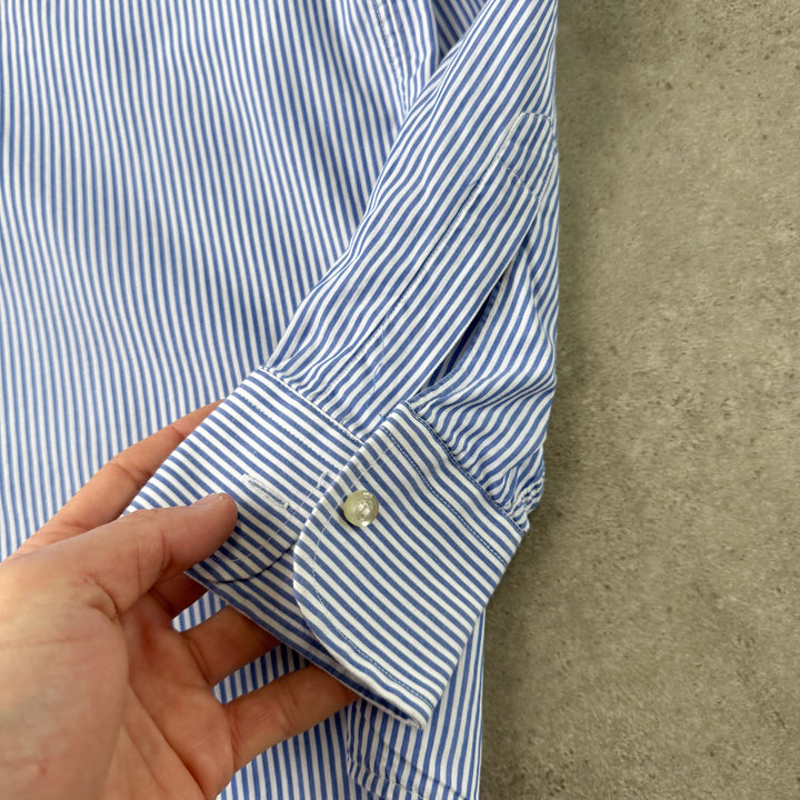 Valentino Dress Shirt Blue & White Men's M