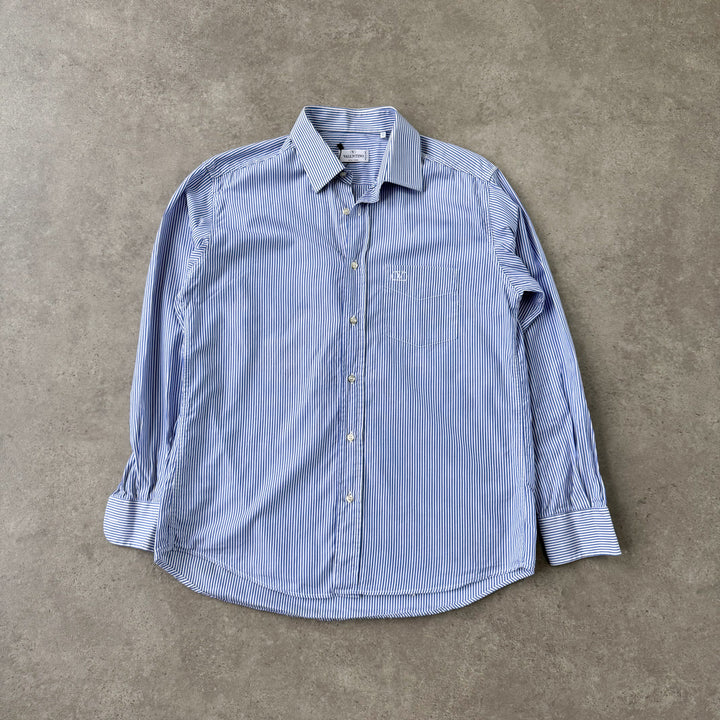 Valentino Dress Shirt Blue & White Men's M