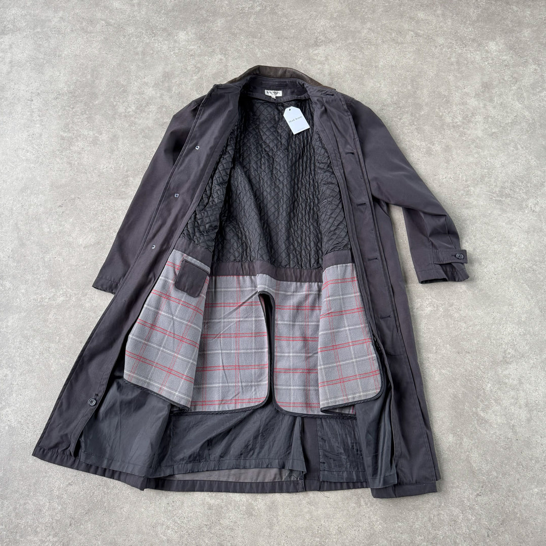 Balmain Overcoat Black & Brown Men's L