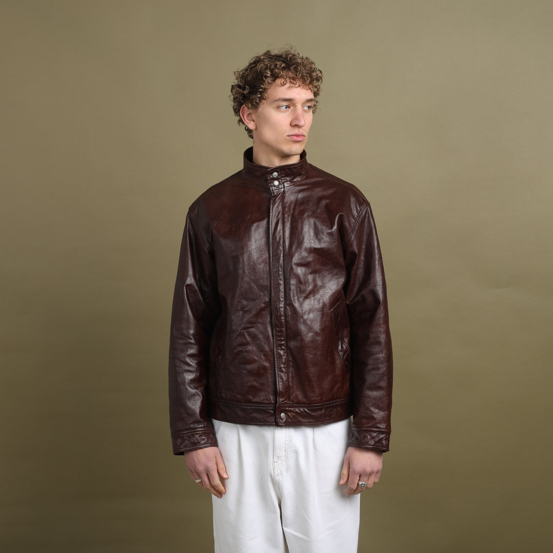 Paul Smith Leather Bomber Jacket Oxblood red Men's L