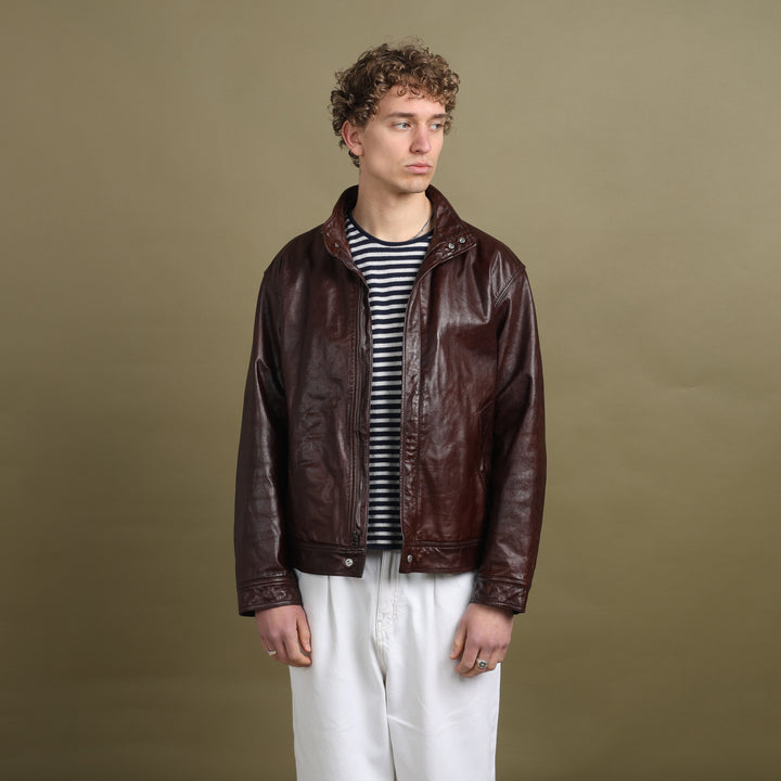 Paul Smith Leather Bomber Jacket Oxblood red Men's L