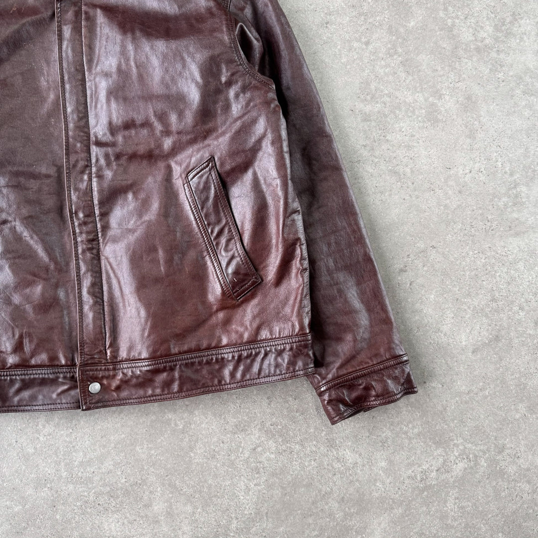 Paul Smith Leather Bomber Jacket Oxblood red Men's L
