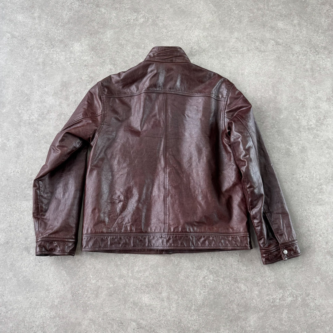 Paul Smith Leather Bomber Jacket Oxblood red Men's L