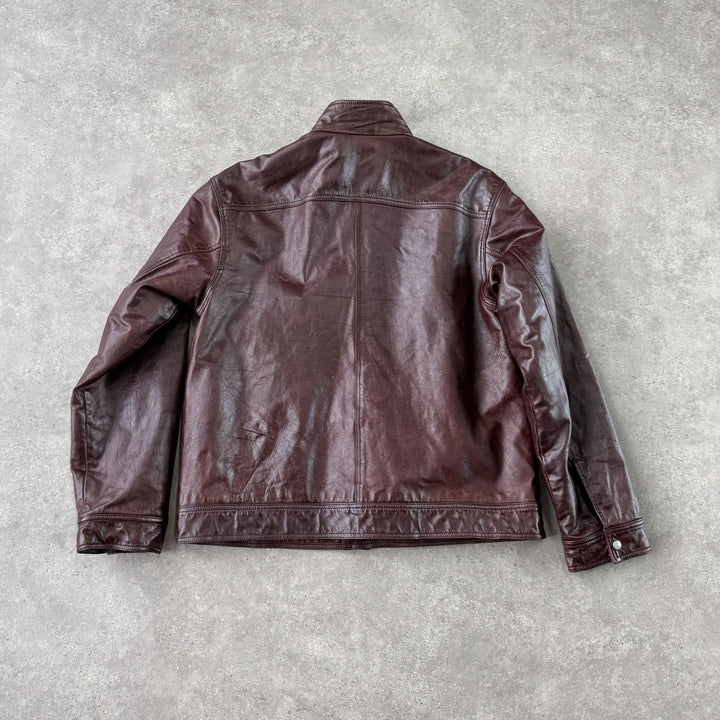Paul Smith Leather Bomber Jacket Oxblood red Men's L