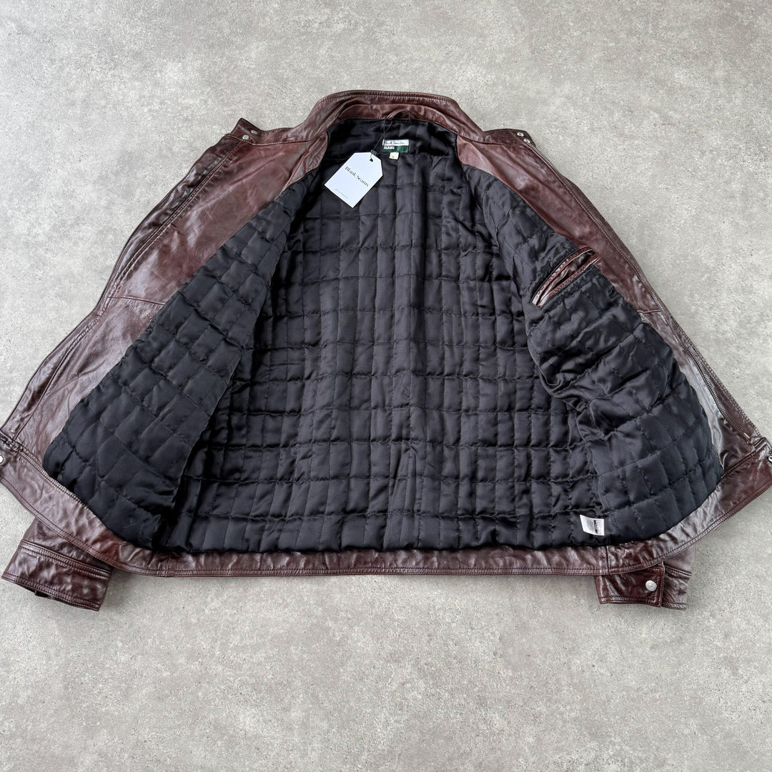 Paul Smith Leather Bomber Jacket Oxblood red Men's L