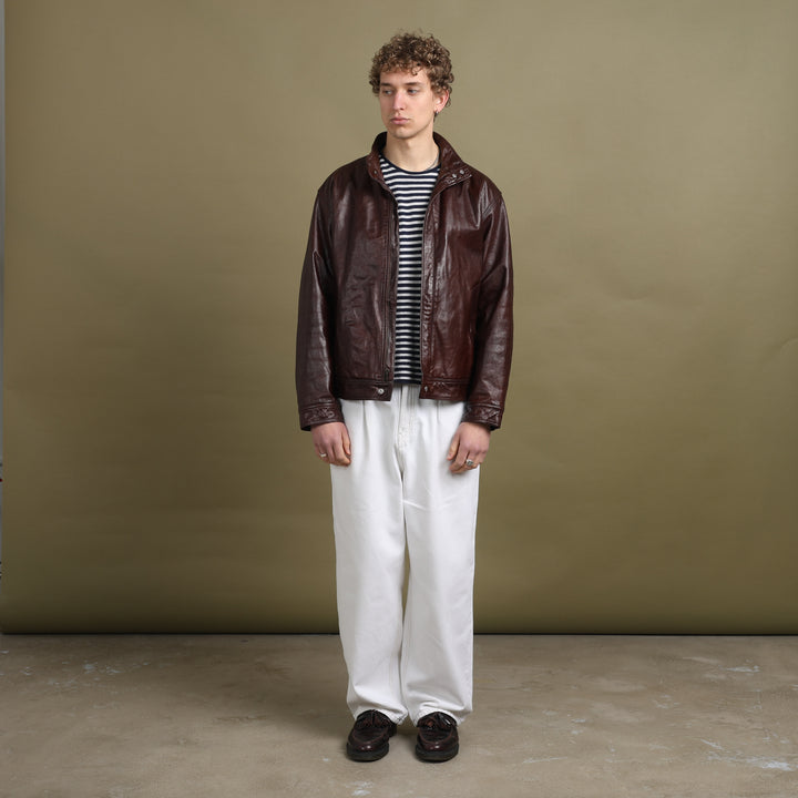 Paul Smith Leather Bomber Jacket Oxblood red Men's L