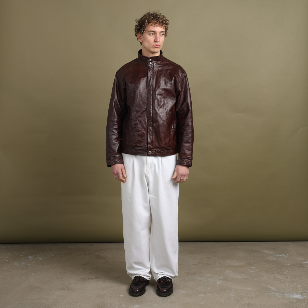 Paul Smith Leather Bomber Jacket Oxblood red Men's L