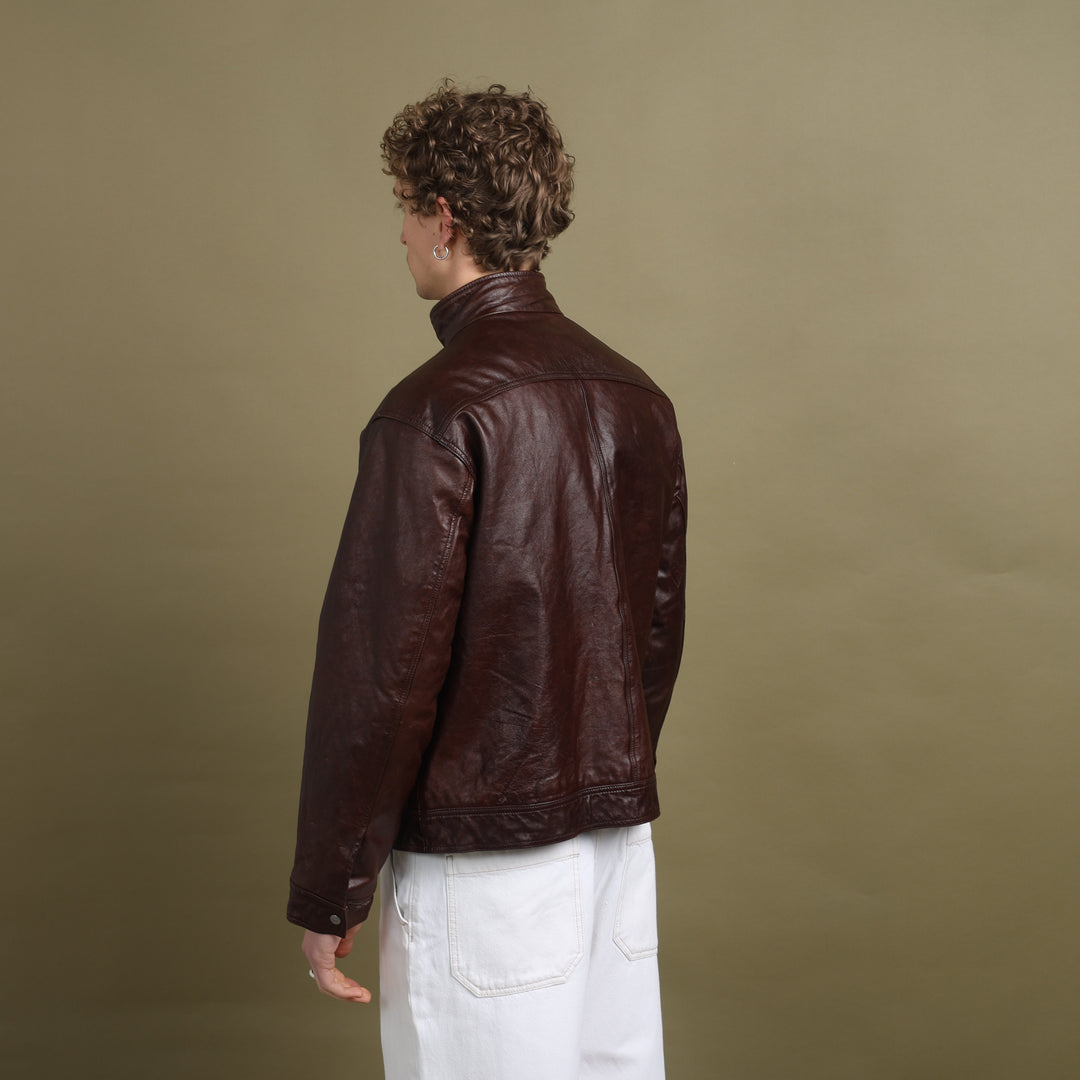 Paul Smith Leather Bomber Jacket Oxblood red Men's L