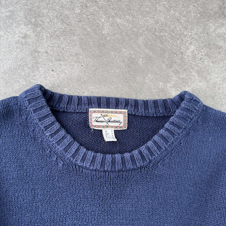 Thomas Burberry Crew Neck Jumper Navy Blue Men's S