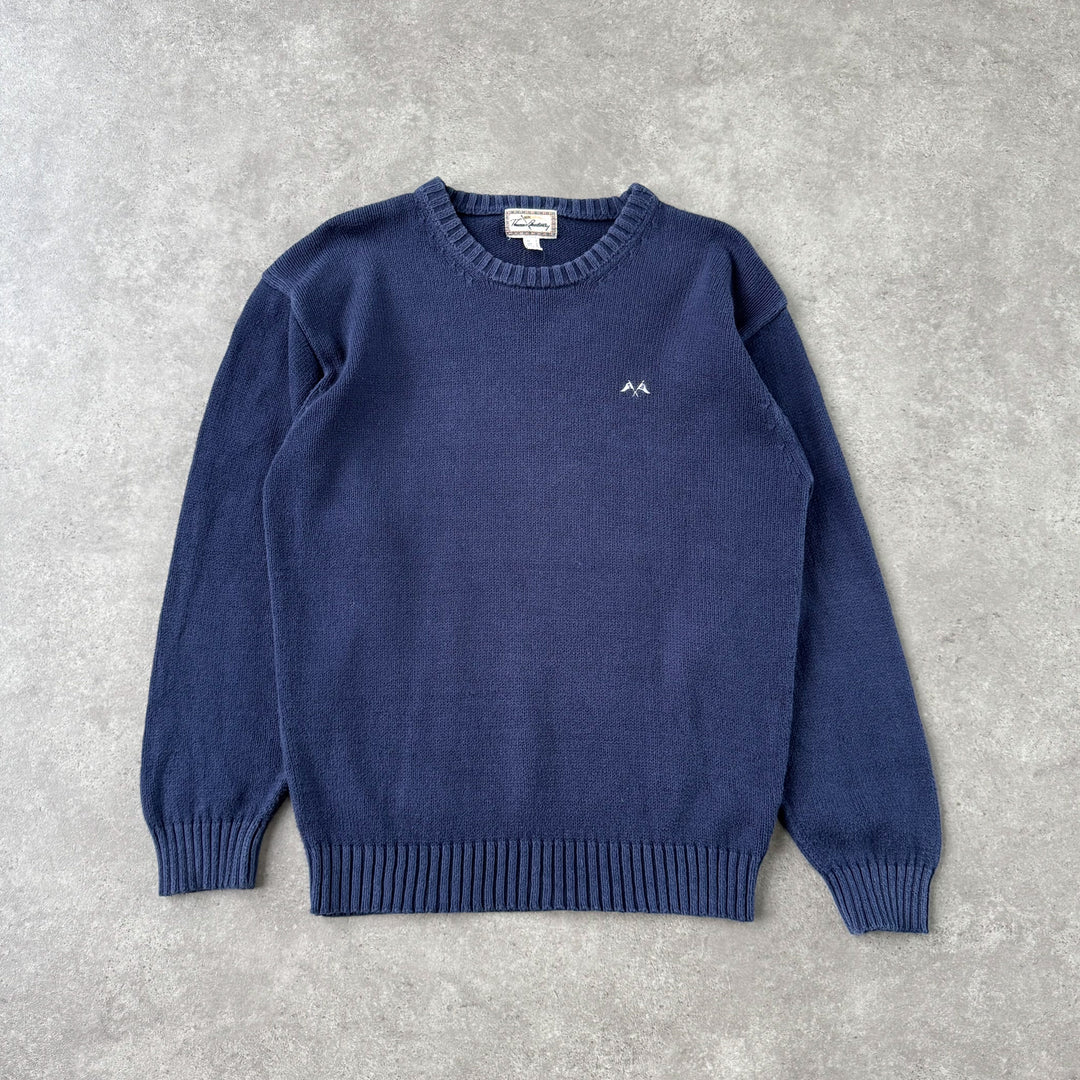 Thomas Burberry Crew Neck Jumper Navy Blue Men's S