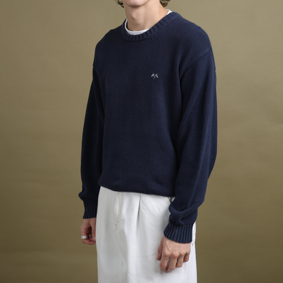 Thomas Burberry Crew Neck Jumper Navy Blue Men's S