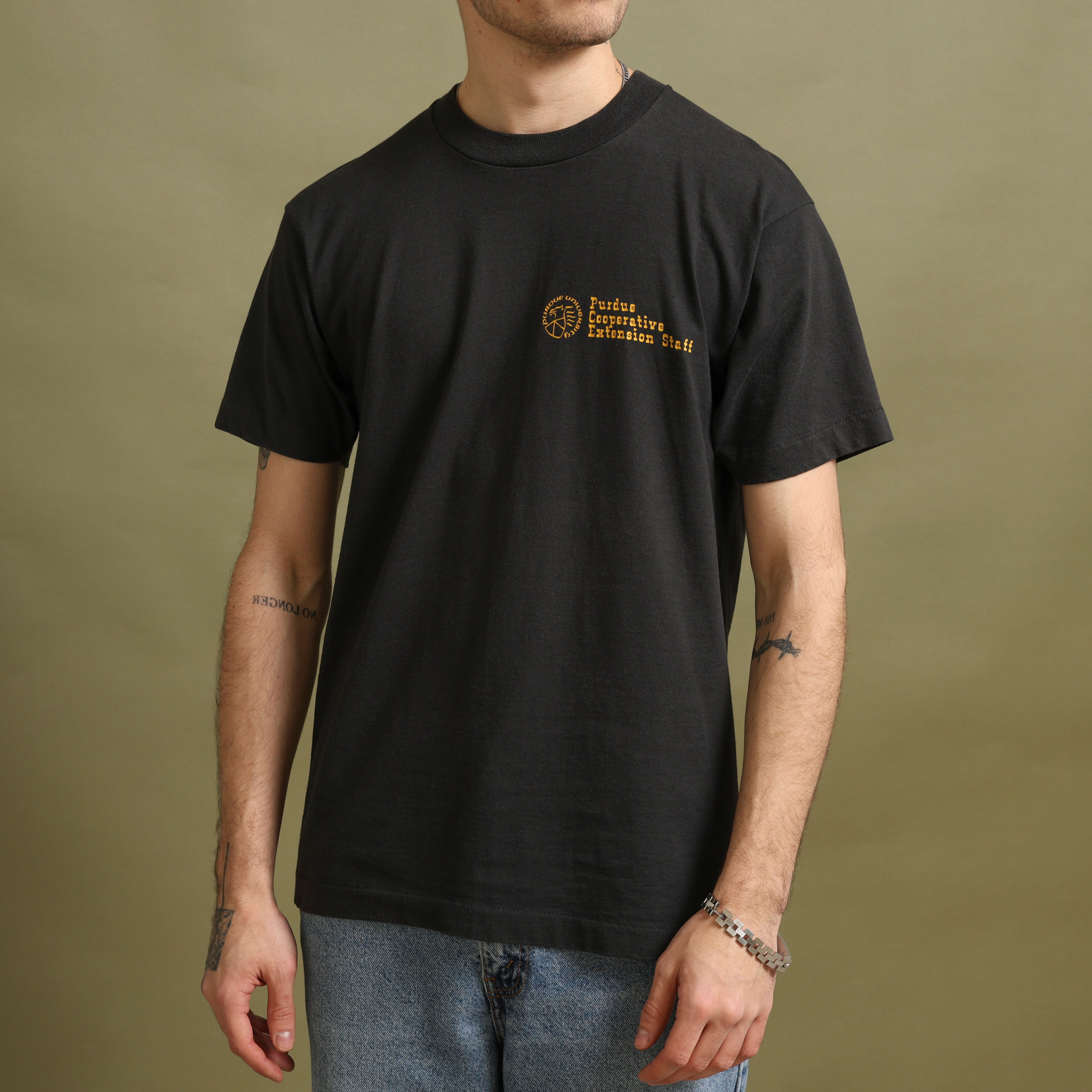 Vintage Screen Stars Single Stitch T-Shirt Made in USA M Black Cotton
