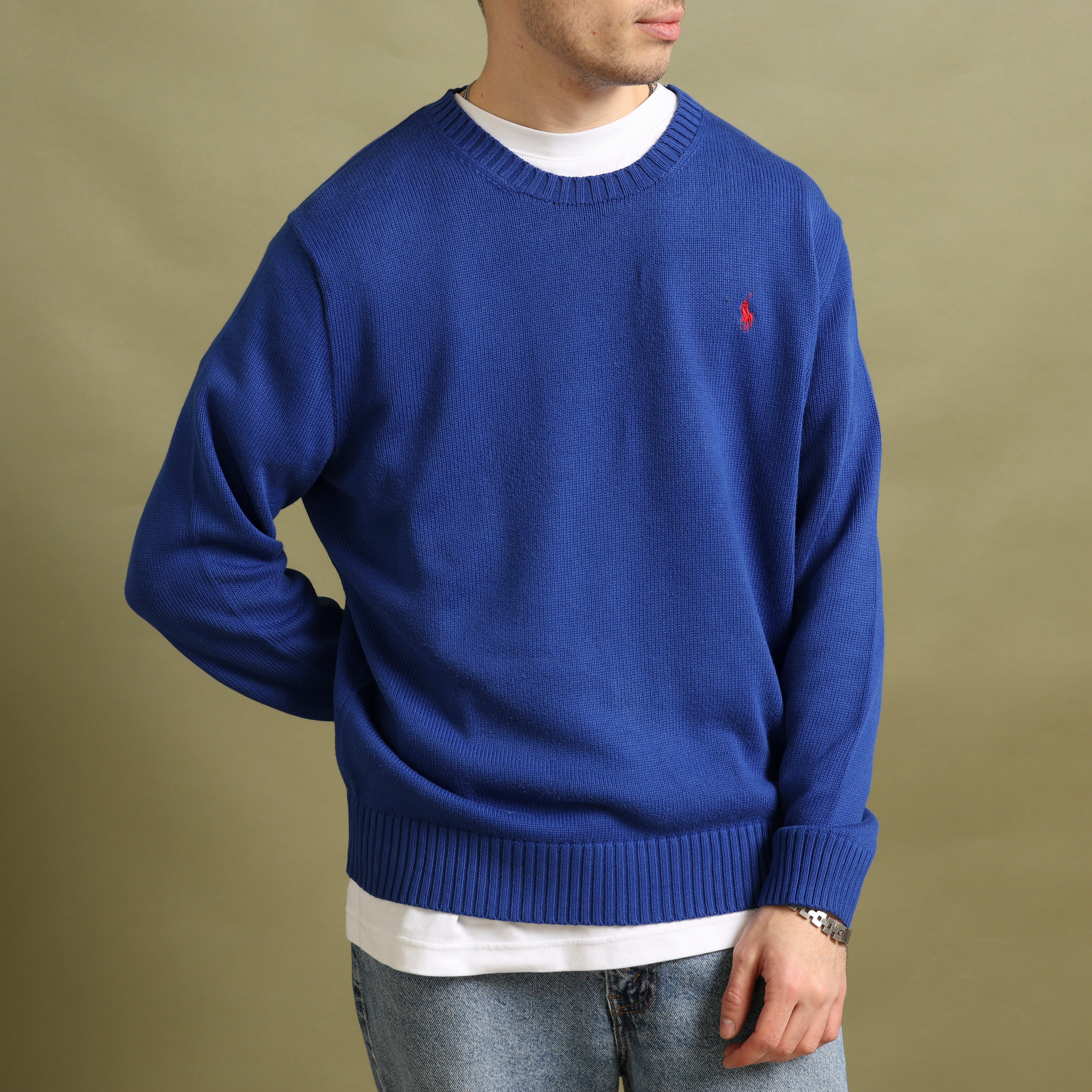 Vintage Polo Ralph Lauren Jumper M Blue Cotton