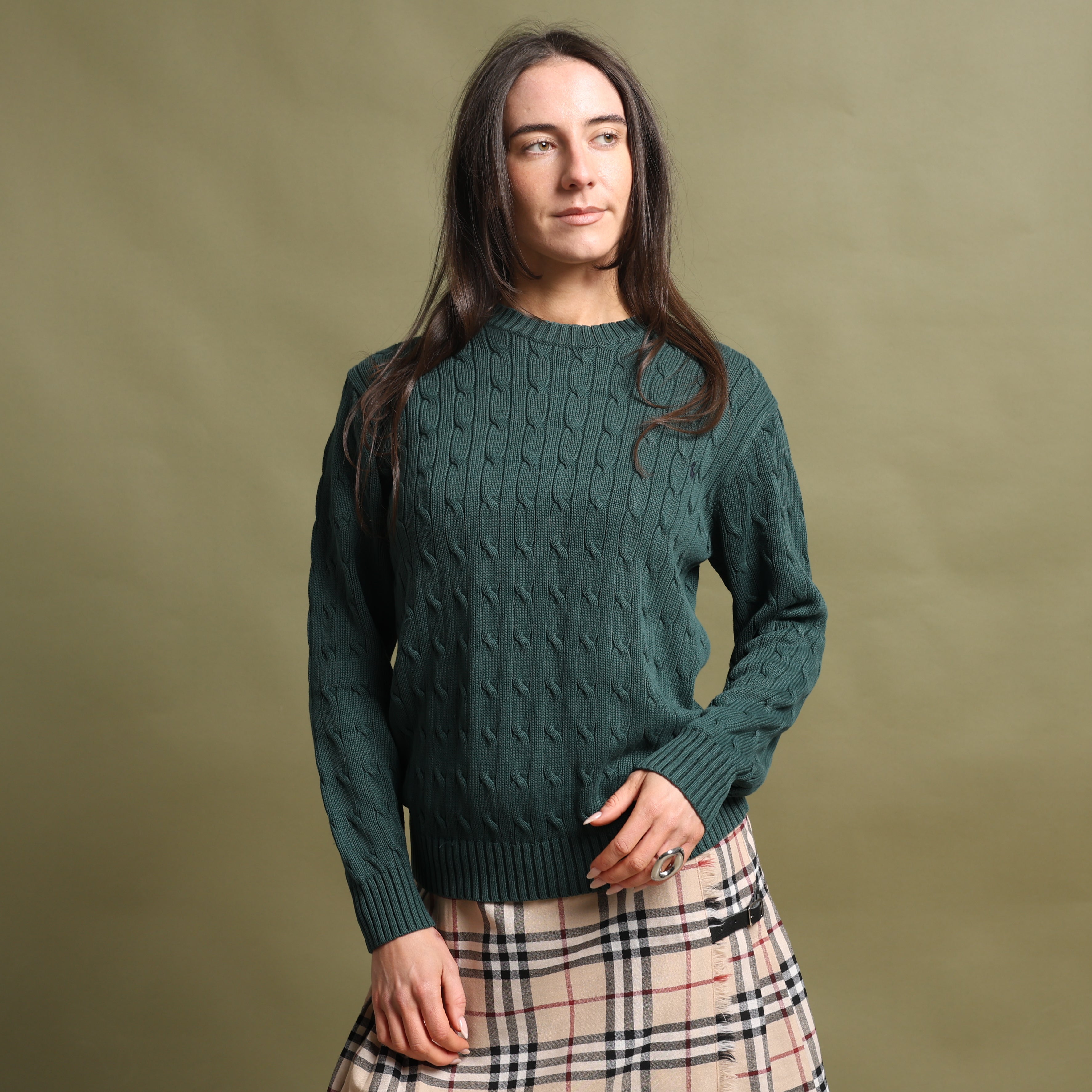 Vintage Polo Ralph Lauren Jumper M Green Cotton