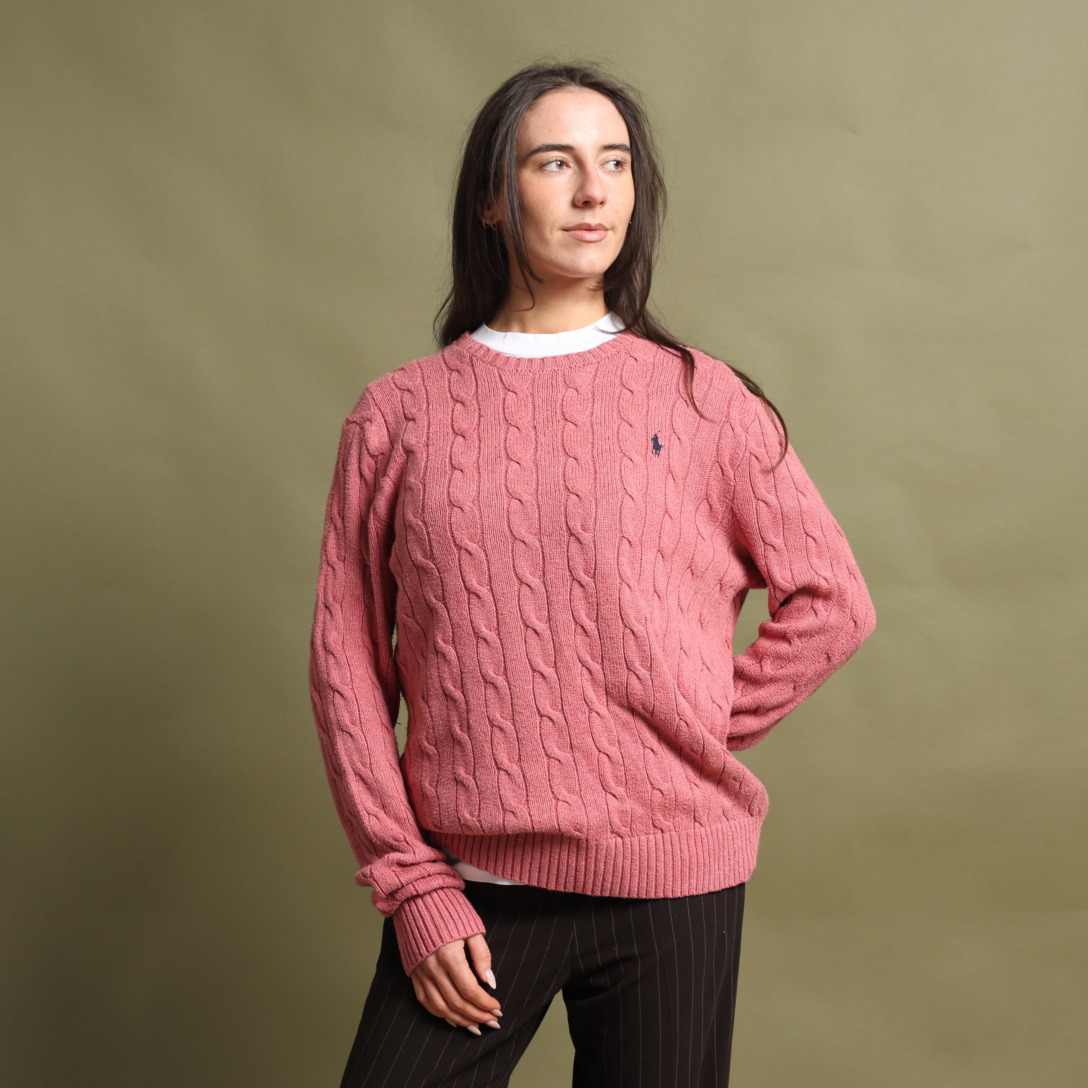 Vintage Polo Ralph Lauren Jumper M Pink Cotton