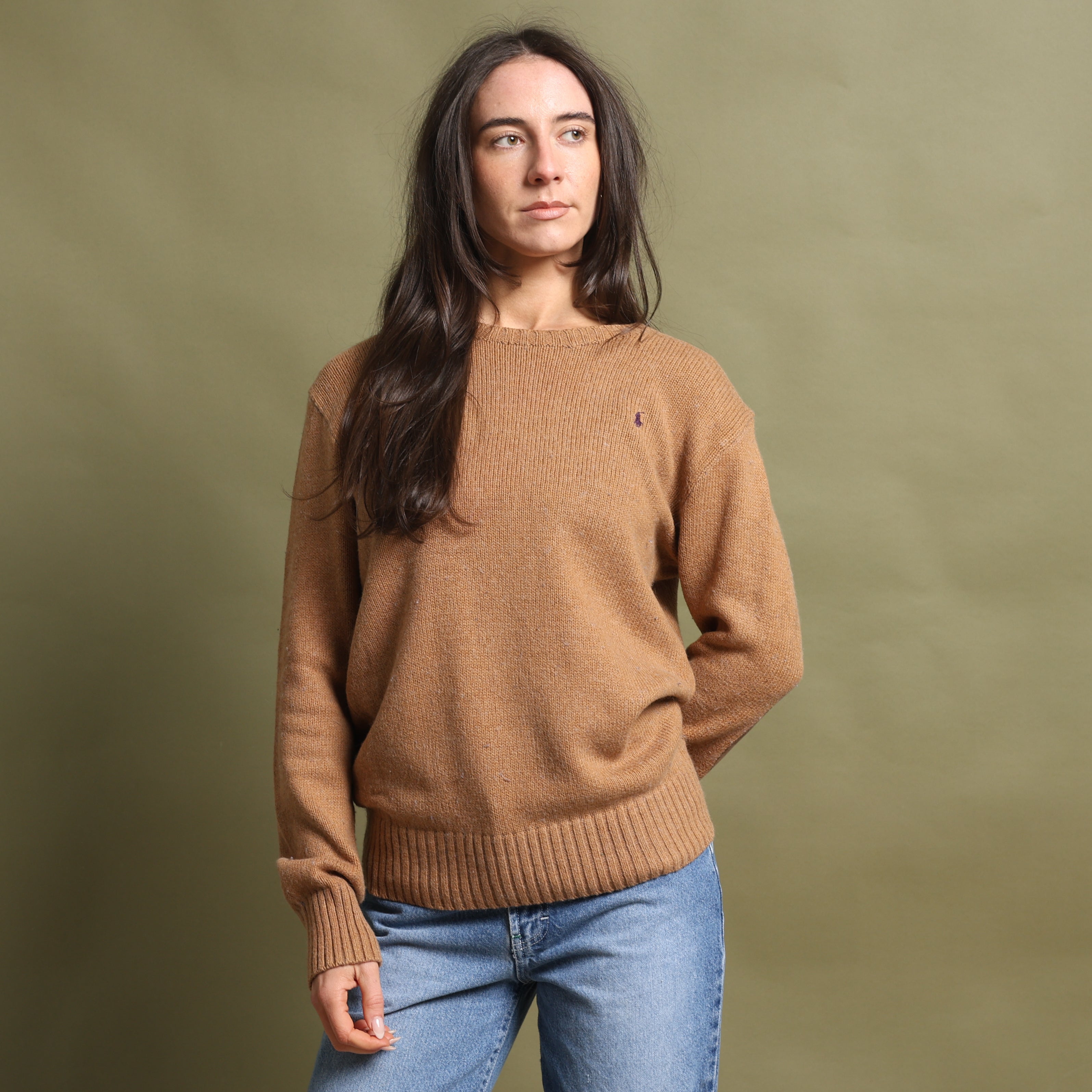 Vintage Polo Ralph Lauren Jumper XL Beige Cotton