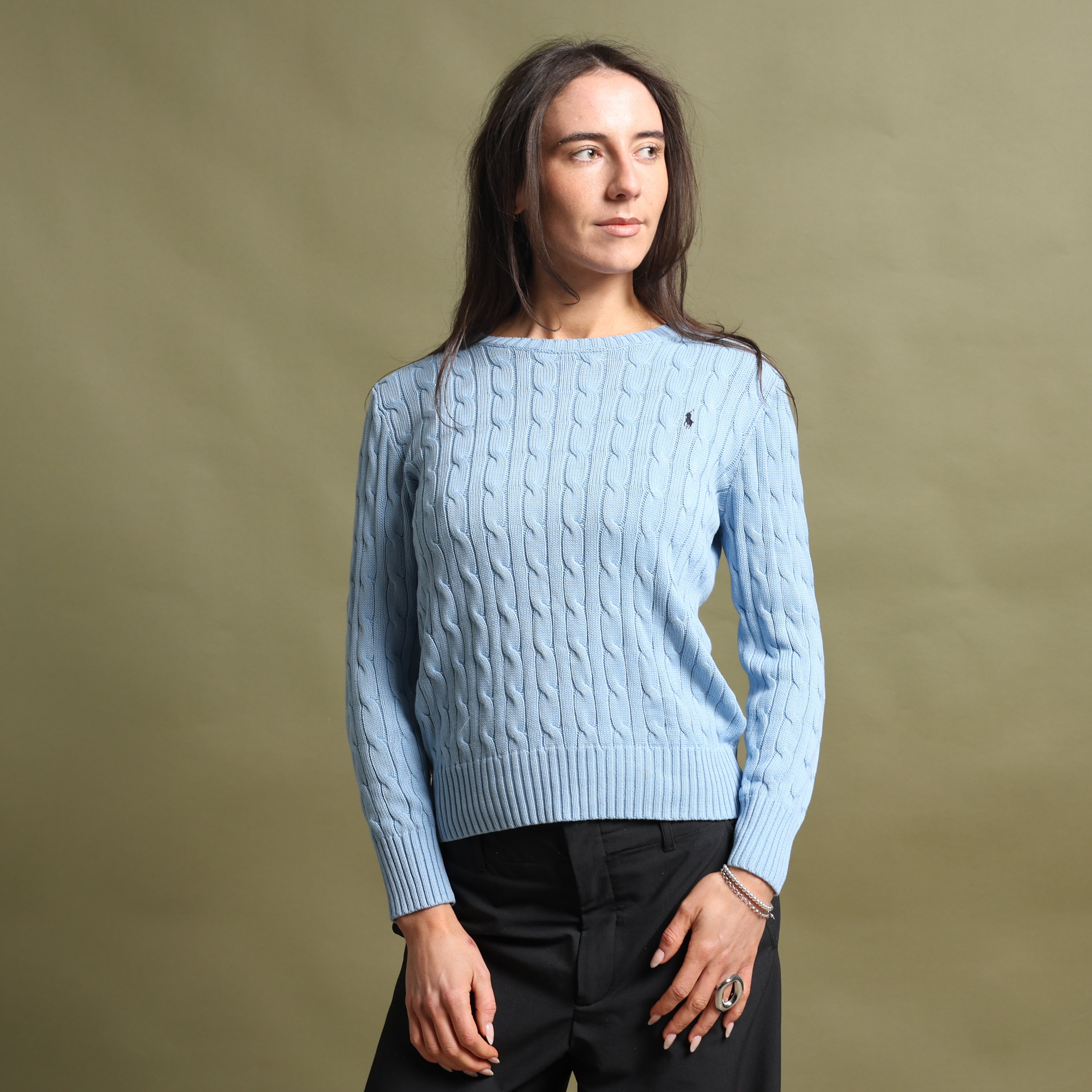 Vintage Polo Ralph Lauren Jumper M Baby Blue Cotton