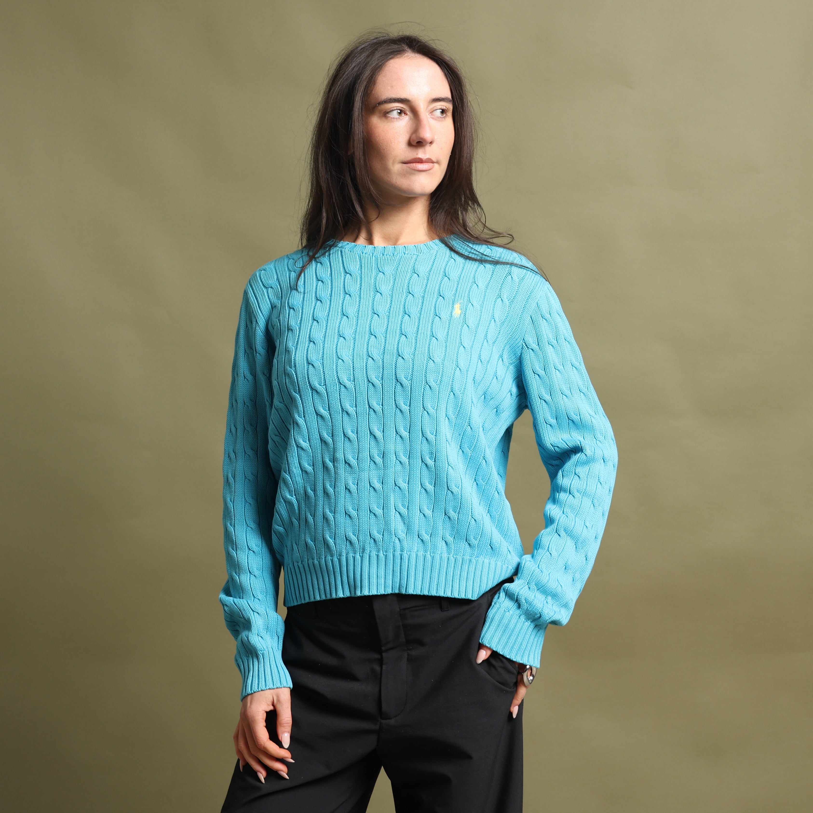 Vintage Ralph Lauren Jumper L Blue Cotton