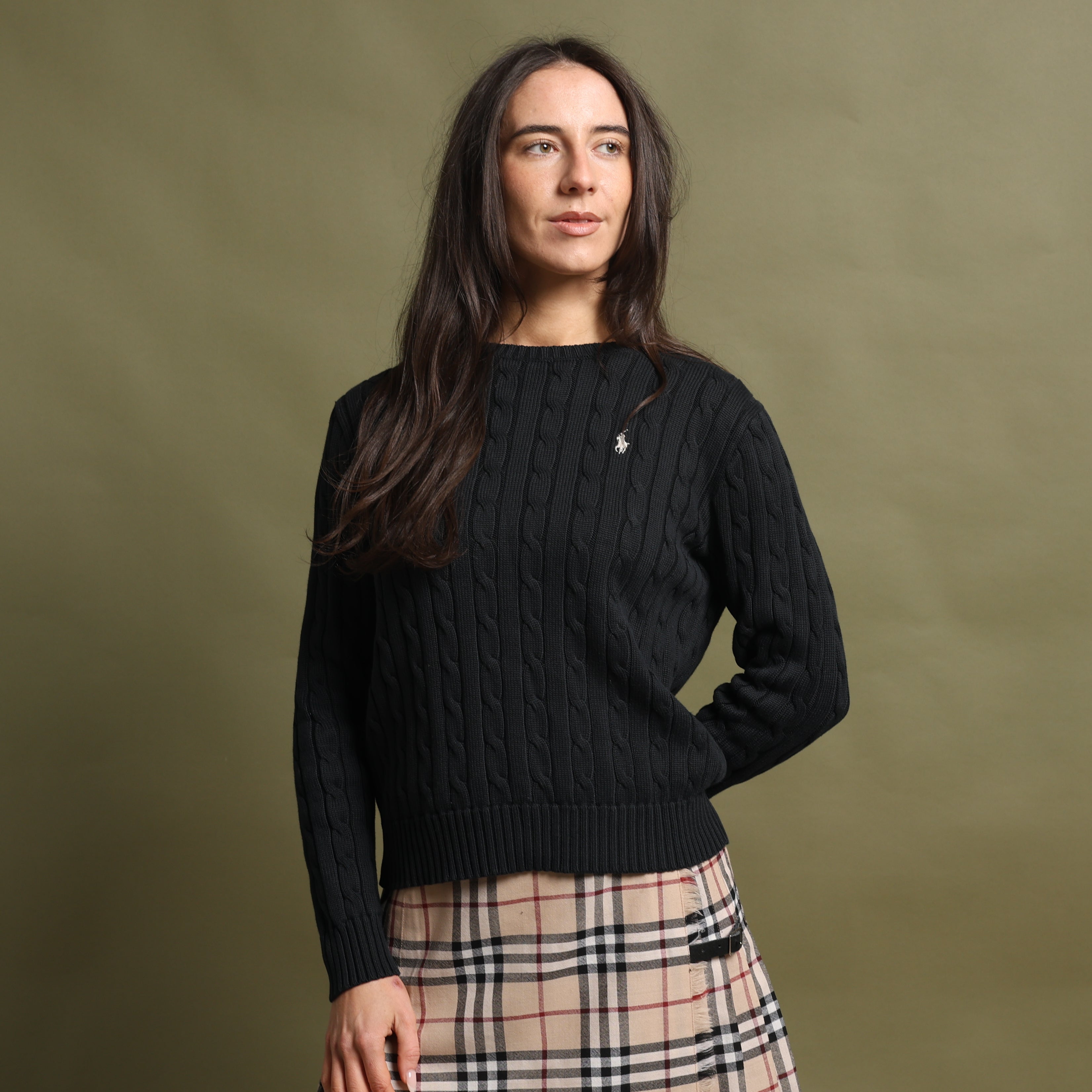 Vintage Polo Ralph Lauren Jumper L Black Cotton