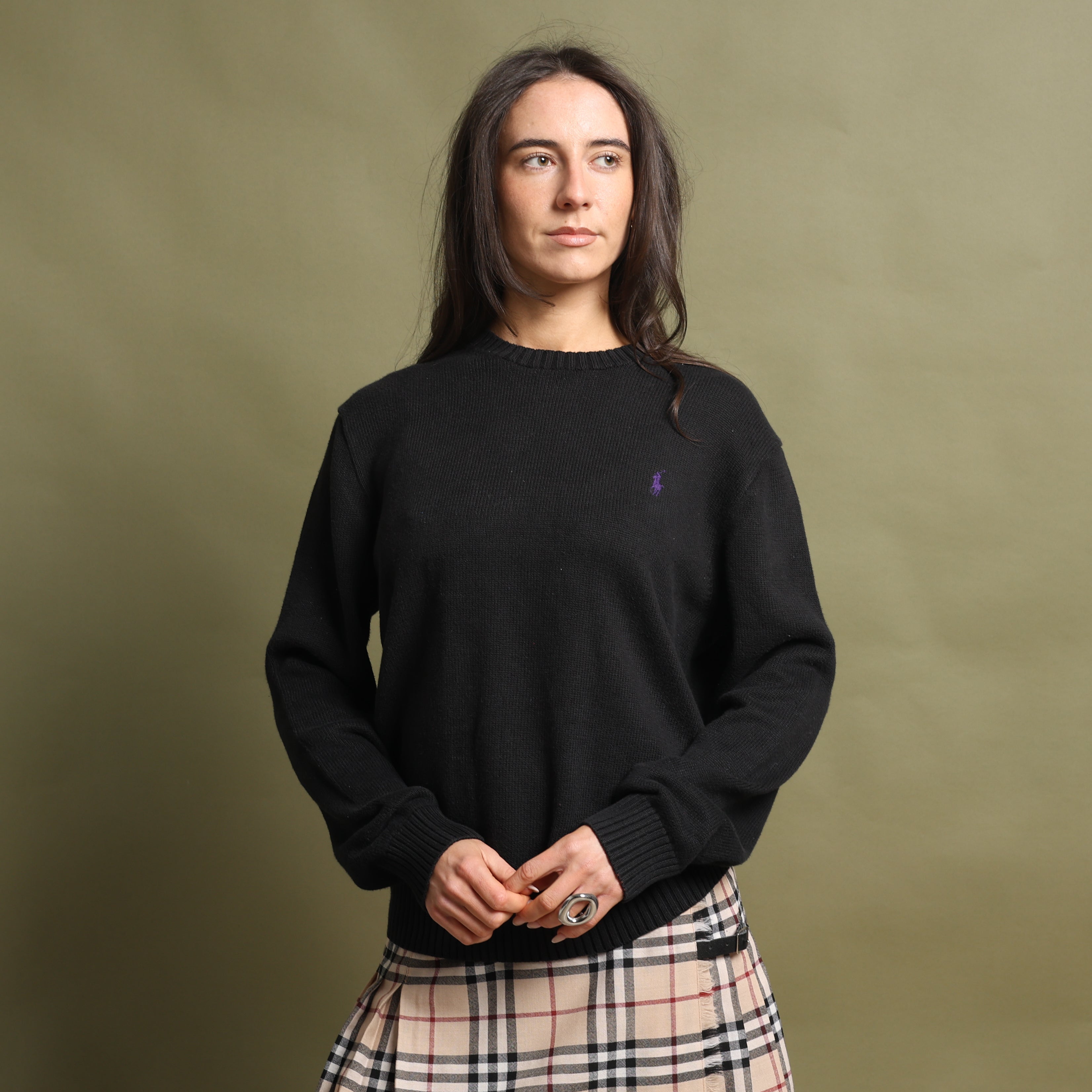 Vintage Polo Ralph Lauren Jumper L Black Cotton