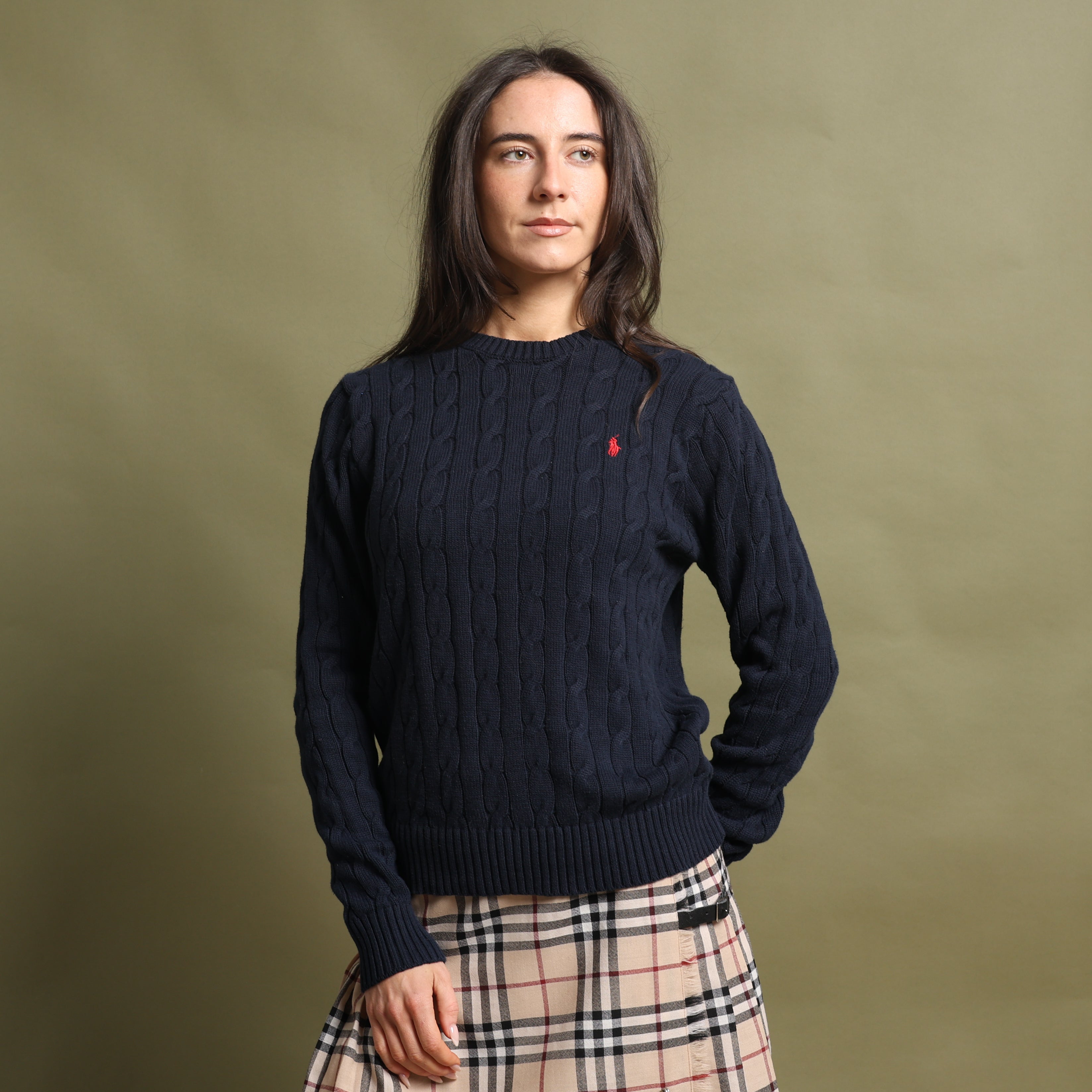 Vintage Polo Ralph Lauren Jumper S Navy Blue Cotton
