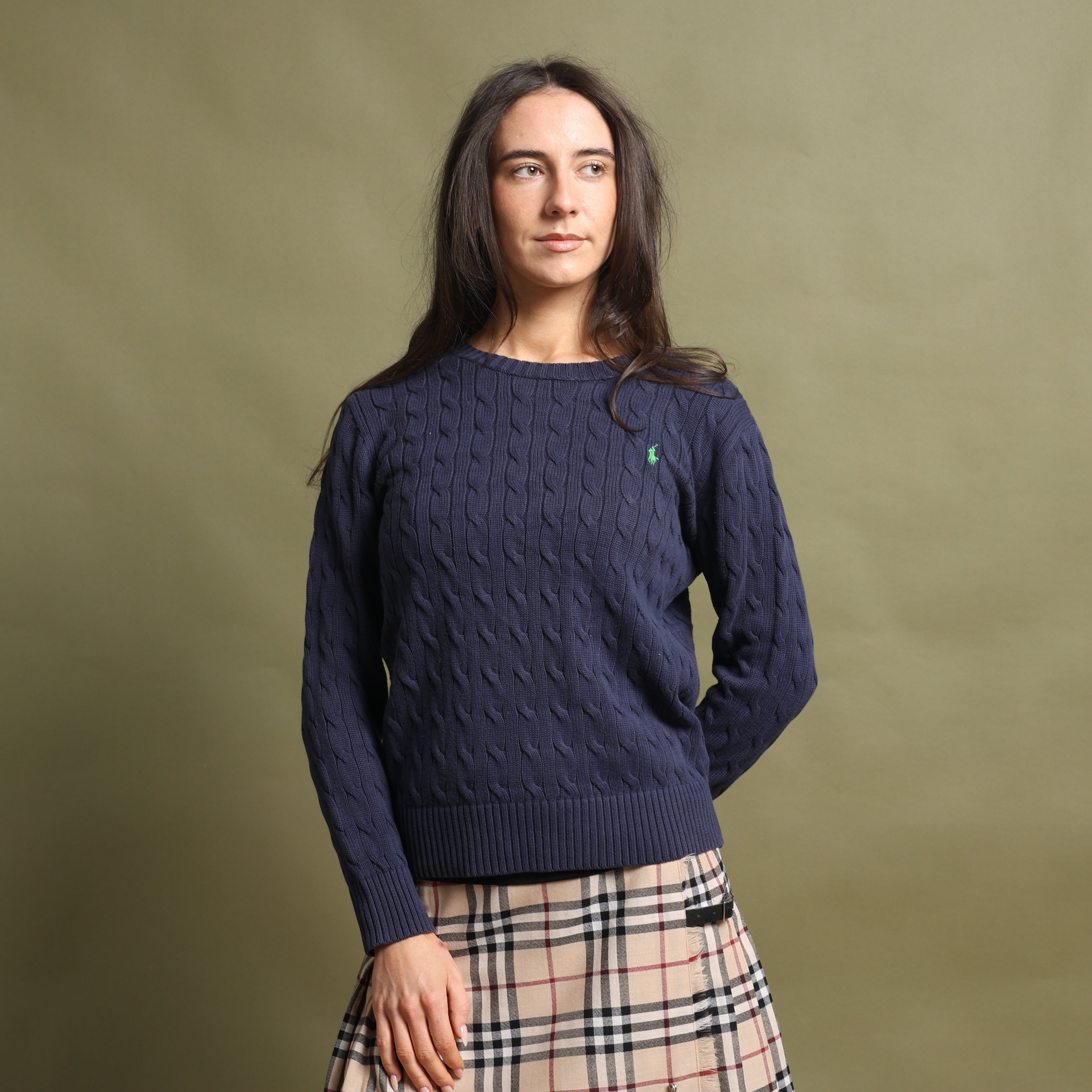 Vintage Polo Ralph Lauren Jumper S Navy Blue Cotton