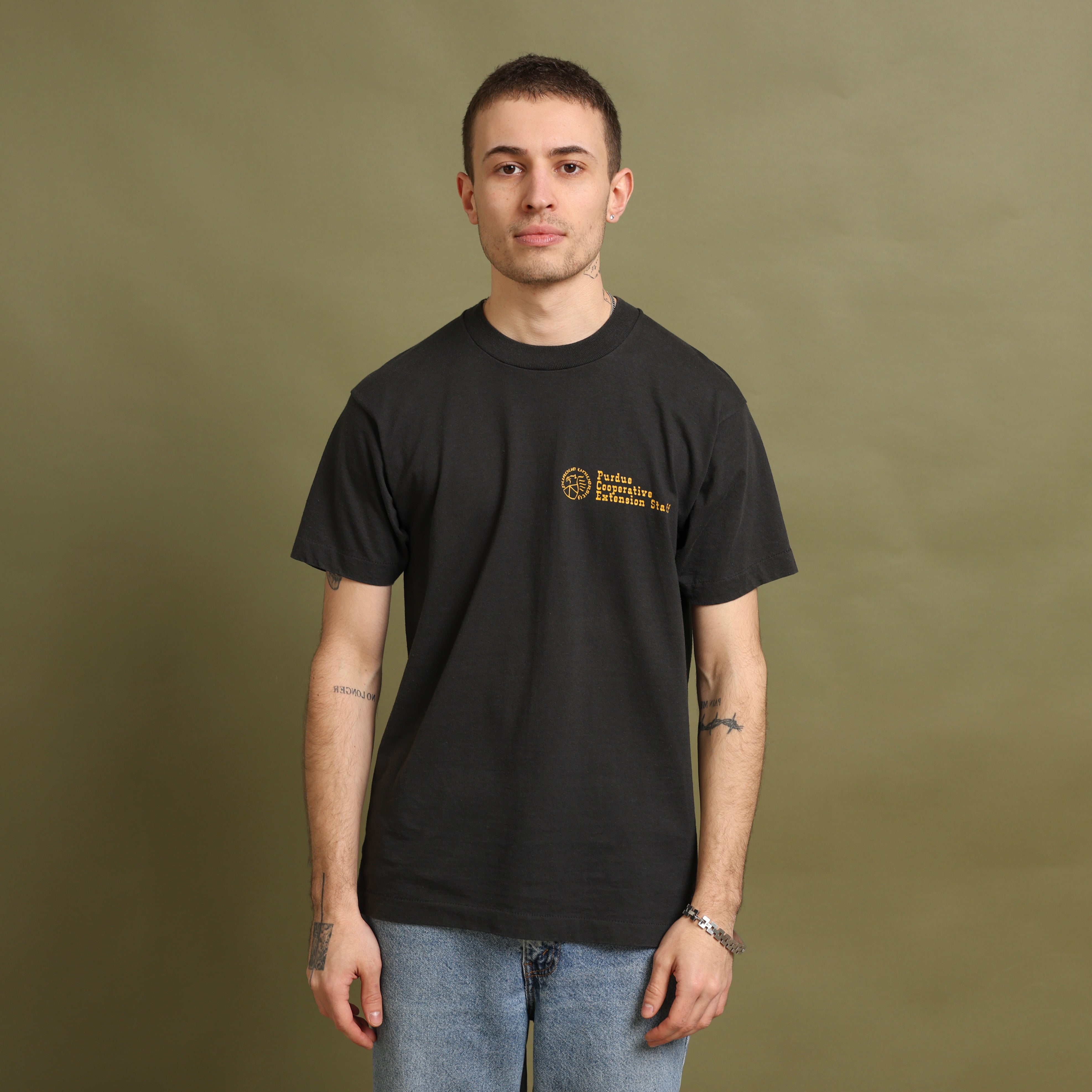 Vintage Screen Stars Single Stitch T-Shirt Made in USA M Black Cotton