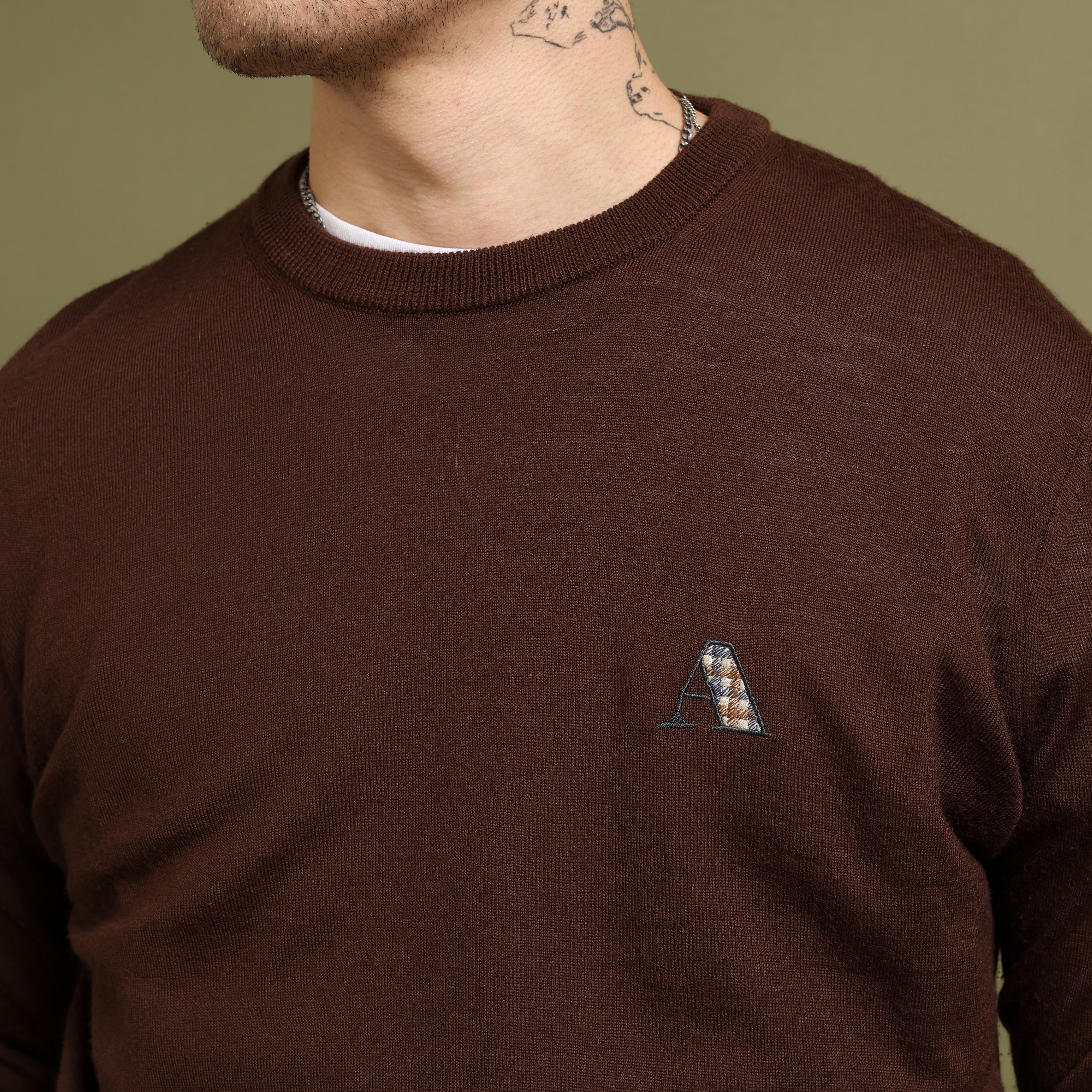 Vintage Aquascutum Jumper M Brown Cotton
