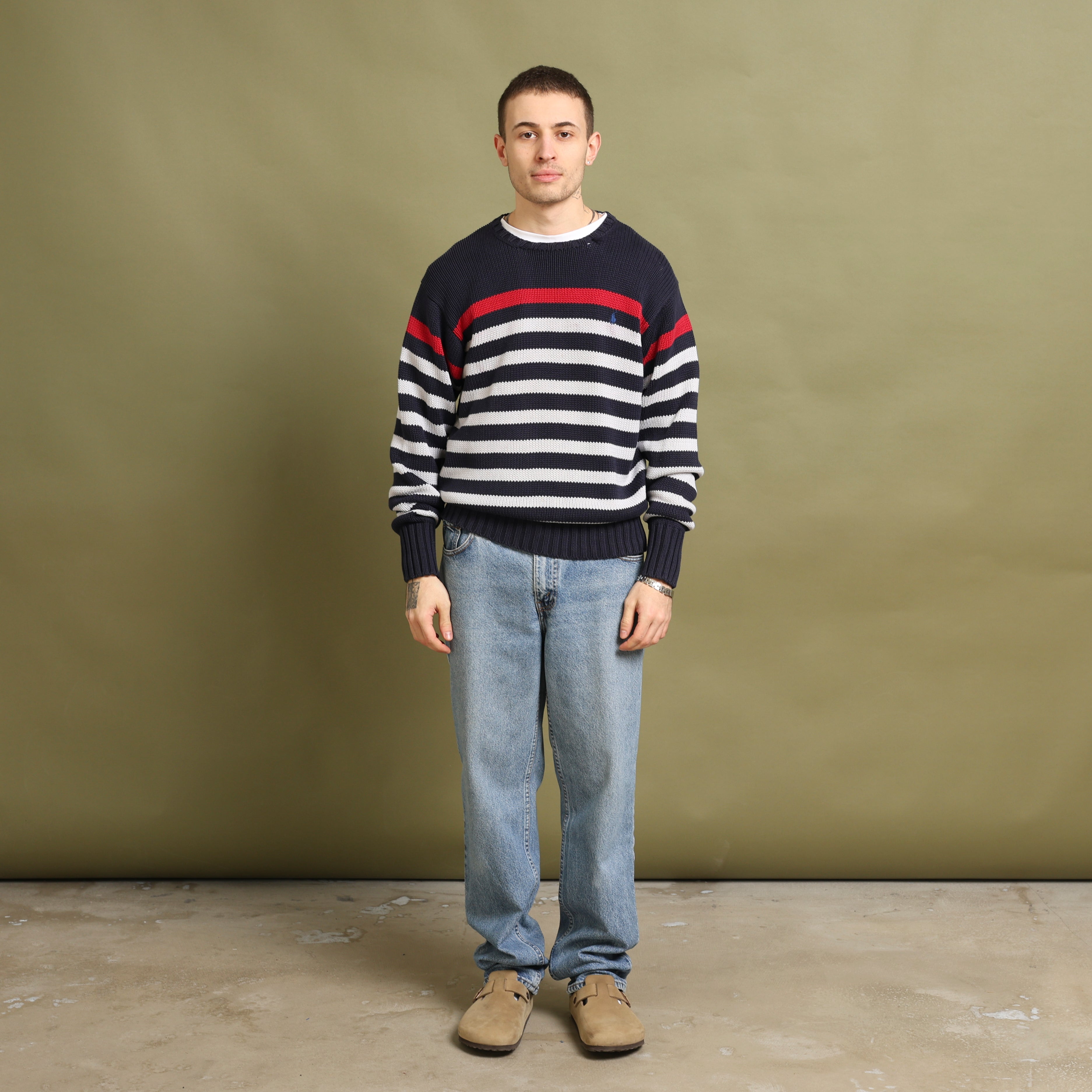 Vintage Polo Ralph Lauren Jumper S Navy Blue Cotton