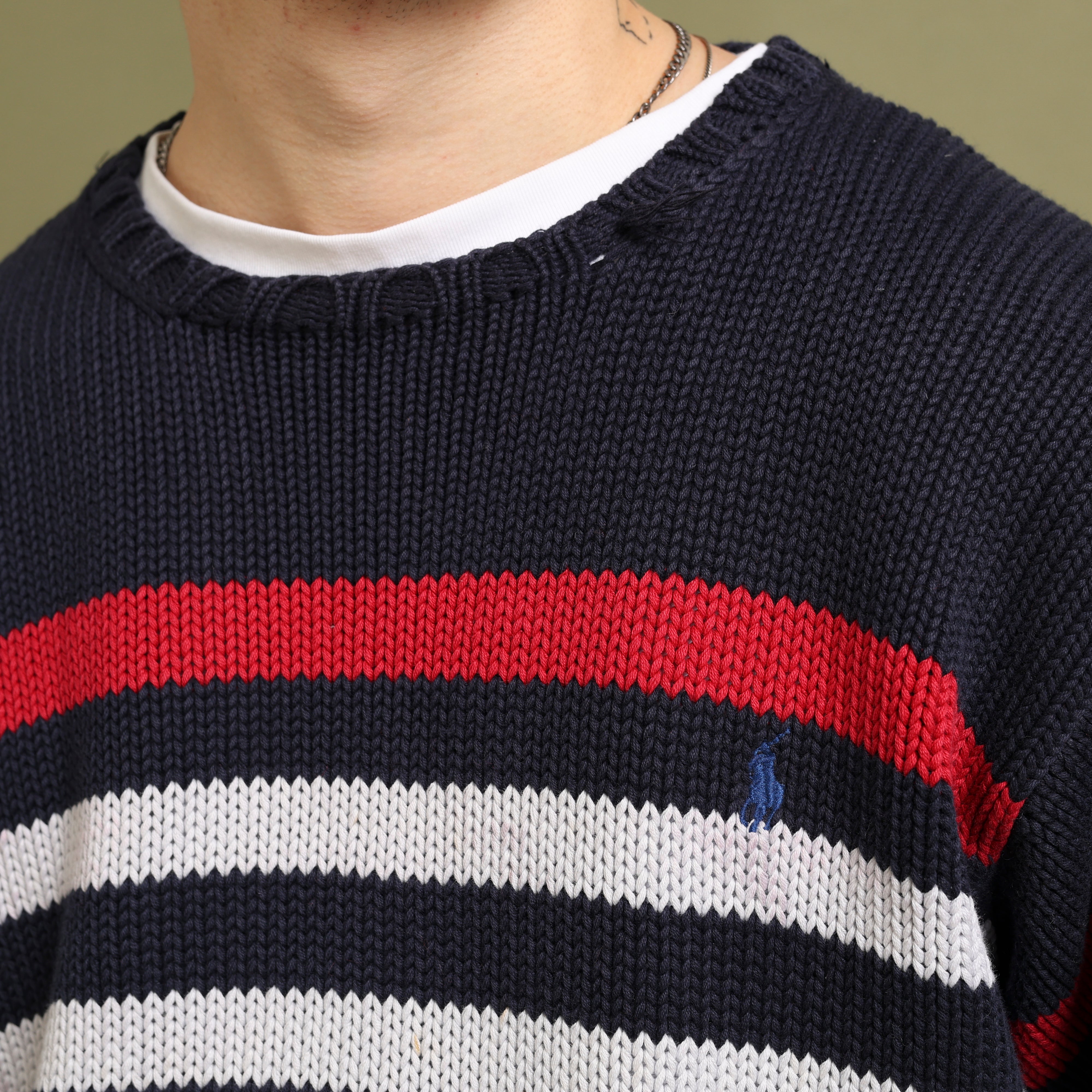 Vintage Polo Ralph Lauren Jumper S Navy Blue Cotton